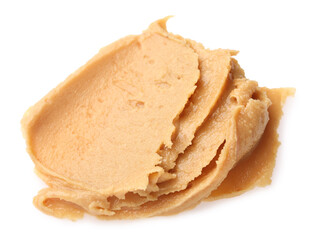 Sample of tasty nut butter isolated on white