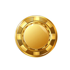 Gold poker chips in minimalist flat design