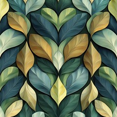 Mesmerizing Botanical Dreamscape with Vivid Jewel Toned Leaves Pattern