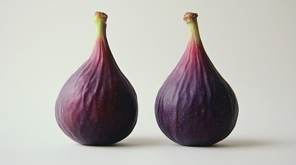 Fototapeta premium Fresh Figs on White Background, Organic Healthy Snack Option