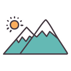 Minimalist Mountain with Sun