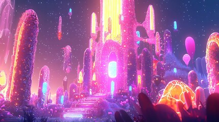 A futuristic storytelling device animating glowing, dynamic scenes with intricate, hyper-realistic characters and radiant visuals.