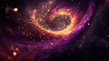 A vibrant depiction of a swirling galaxy filled with stars and cosmic dust.