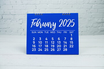 February 2025 annual monthly desk calendar for  planning and management