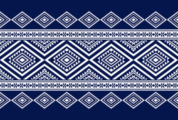 Obraz premium Geometric ethnic oriental seamless pattern traditional Design for background,carpet,wallpaper.clothing,wrapping,Batik fabric,Vector illustration.embroidery style - Sadu, sadou, sadow or sado
