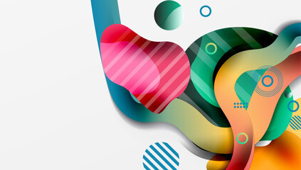 Vibrant abstract background overlapping shapes