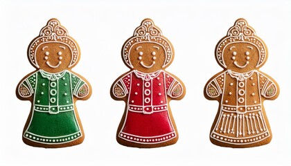 christmas cookies isolated on white. Gingerbread man Christmas decoration isolated on white background