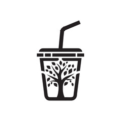 Creative Juice Pot Icon Silhouette Vector Illustration 