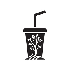 Creative Juice Pot Icon Silhouette Vector Illustration 