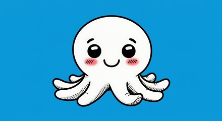 Obraz premium Adorable Cartoon Octopus Illustration