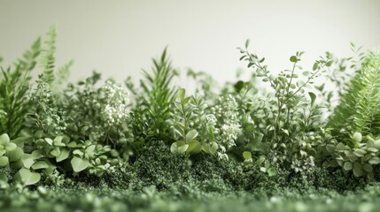 Obraz premium Lush Green Foliage Wall Background