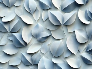 Seamless Abstract Decorative 3D Leaves Pattern Background with Rich Hues Crisp Details and Natural Lighting