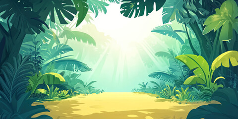 Anime woodland backdrop, fantasy scenery, enchanted trees, mystical landscape, magical nature setting, vibrant foliage, dreamy environment, whimsical illustration, cartoon wilderness