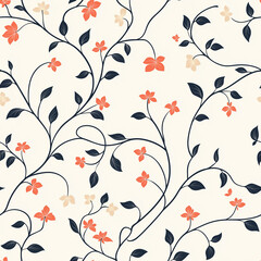 Obraz premium Floral pattern design nature textile art minimalist environment front view botanical aesthetics