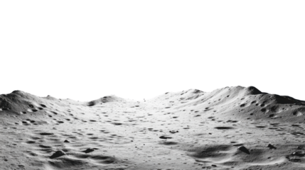 Moon surface with transparent background for design