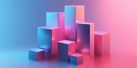 Fototapeta premium Colorful Geometric Shapes Displayed with Soft Ambient Lighting