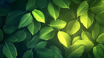 Vibrant Botanical Tapestry Lush Cascading Foliage in Prismatic Light