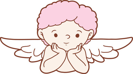 Vanlentine s day hand drawn design with vintage coquette cupid