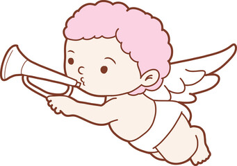 Vanlentine s day hand drawn design with vintage coquette cupid