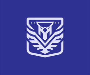 Shield with wings logo design vector template. Security, protection, privacy concept.