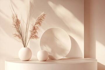 Fototapeta premium Neutral Aesthetic Home Decor Display