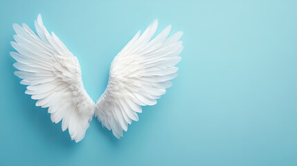 White Wings on Blue Background Vector Illustration Elegant Design for Backgrounds Wallpapers and Creative Projects Perfect for Marketing and Commercial Use with Stunning Visual Appeal