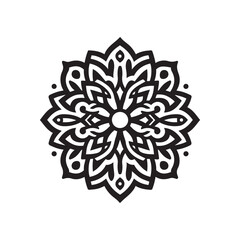 Minimalist Mandala Design Silhouette Vector Illustration