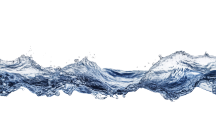 Dynamic water splash with transparent background