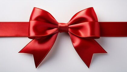 Fototapeta premium Red bow on a white background. Red bow isolated on White.