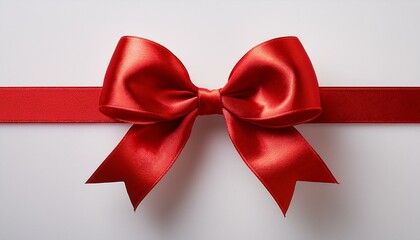Fototapeta premium Red bow on a white background. Red bow isolated on White.