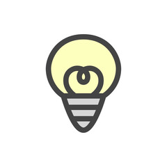 カラー日用品家電関連の単品アイコン　電球