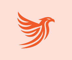 Orange Falcon logo vector icon illustration design template - vector 