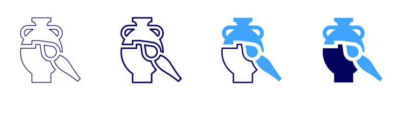 Pottery glaze colors icon in 4 different styles. Thin Line, Line, Bold, and Bold Line. Duotone style. Editable stroke