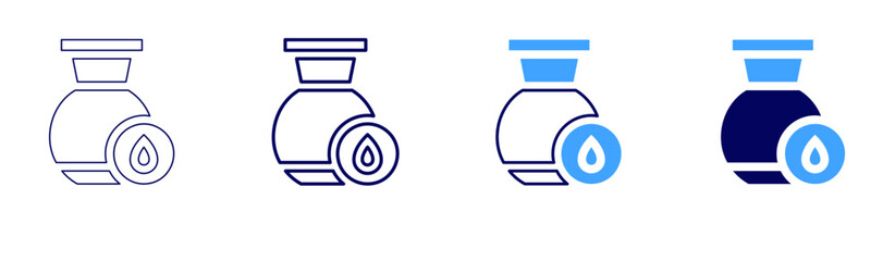 Pottery firing icon in 4 different styles. Thin Line, Line, Bold, and Bold Line. Duotone style. Editable stroke
