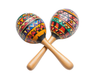 Colorful maracas with intricate patterns, perfect for music and celebrations. These vibrant instruments add rhythm and joy to any festive occasion