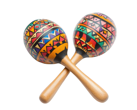 Colorful maracas with intricate patterns, perfect for music and celebrations. These vibrant instruments add rhythm and joy to any festive occasion