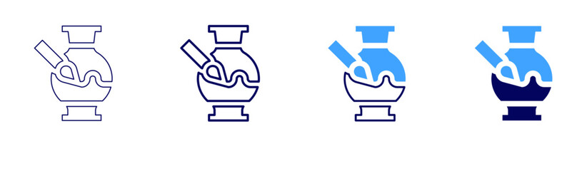 Pottery lessons icon in 4 different styles. Thin Line, Line, Bold, and Bold Line. Duotone style. Editable stroke