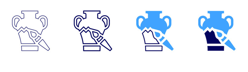 Pottery surface design icon in 4 different styles. Thin Line, Line, Bold, and Bold Line. Duotone style. Editable stroke