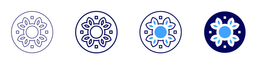 Pottery styles icon in 4 different styles. Thin Line, Line, Bold, and Bold Line. Duotone style. Editable stroke