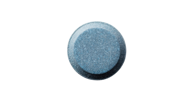 Blue circular object on transparent background