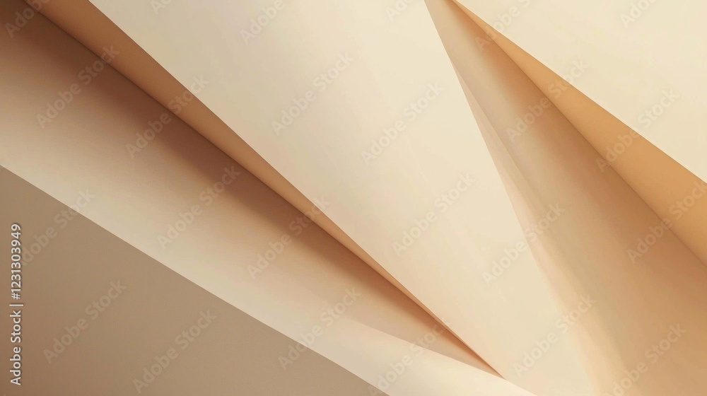 Poster Soft beige background features a delicate gradient and gentle folds, creating a serene and inviting atmosphere ideal for artistic compositions or stylish presentations