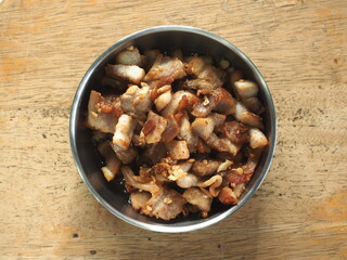 salty fried chopped pork belly