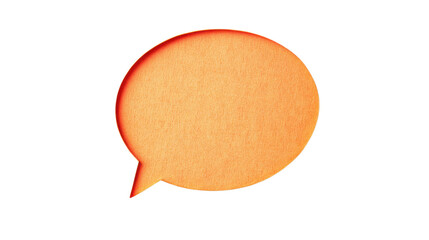 Orange speech bubble on transparent background