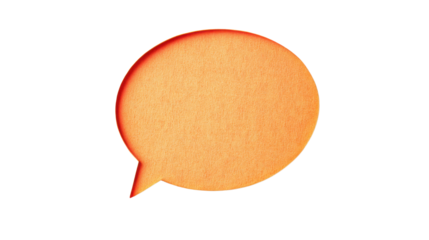 Orange speech bubble on transparent background