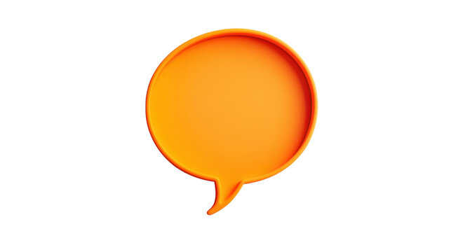 Vibrant orange speech bubble on transparent background