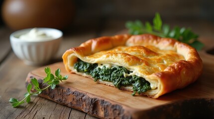 Delicious albanian byrek showcasing rich filling and golden pastry