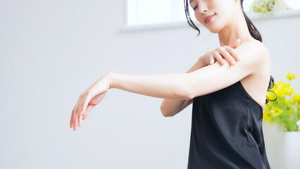 女性, 日本人, ハンドクリーム, 脱毛, スキンケア, クリーム, オイル, 保湿,...