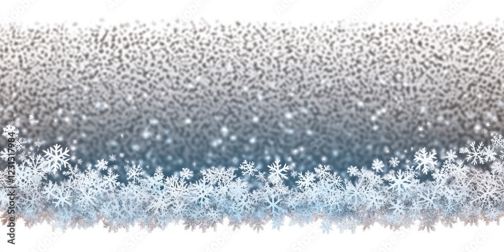 Poster intricate snowflake border frame for winter illustration on transparent background