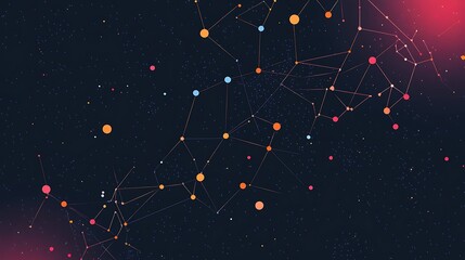 Fototapeta premium Abstract network design, space-like background. Possible use in technology, science, or design presentations