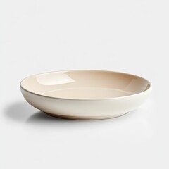 A simple, elegant ceramic dish with a smooth, neutral color palette, ideal for serving food or as a decorative item.